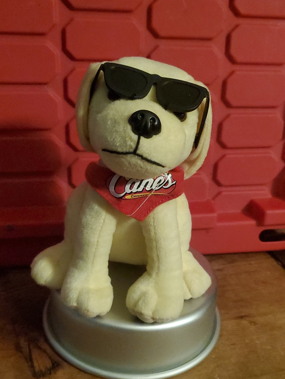 Raising Canes Plush Dog with Red Bandana and Sunglasses